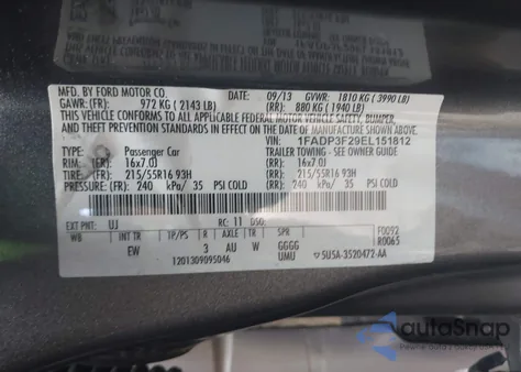 2014 Ford Focus Se from USA, damaged, VIN 1FADP3F29EL151812